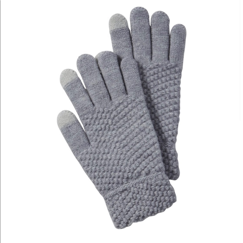 Texting knit gloves- Grey